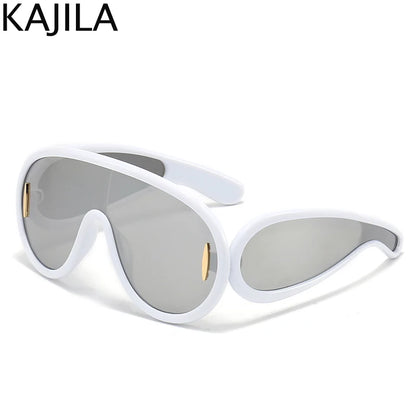 Oversized Y2K Sunglasses for Lady- 2025 Luxury Brand Steampunk Eyewear 