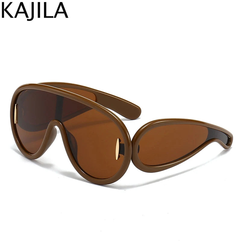 Oversized Y2K Sunglasses for Lady- 2025 Luxury Brand Steampunk Eyewear 