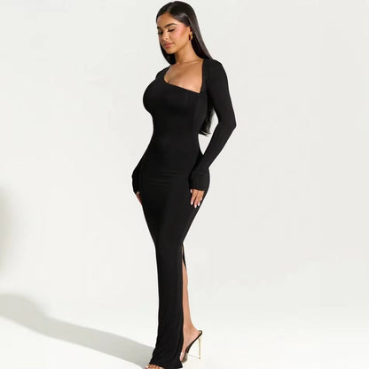  Elegant Black Sexy Long Dress