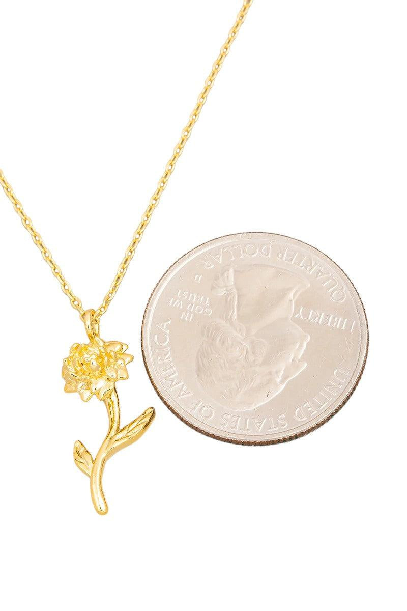 Gold Flower Pendant Necklace