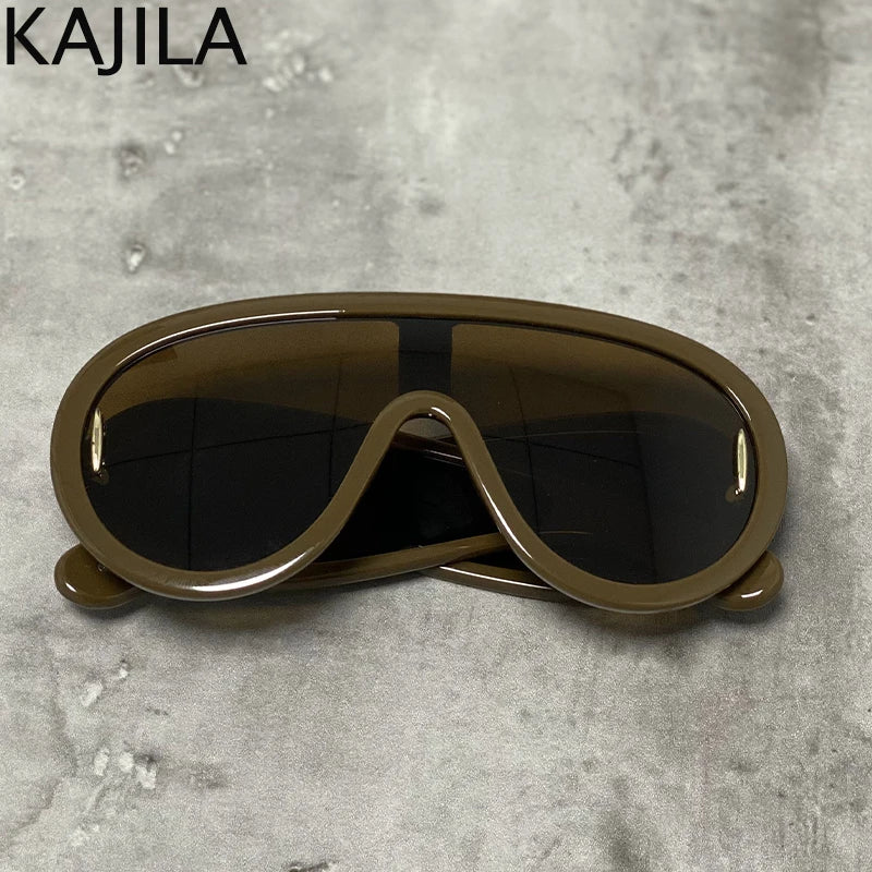 Oversized Y2K Sunglasses for Lady- 2025 Luxury Brand Steampunk Eyewear 