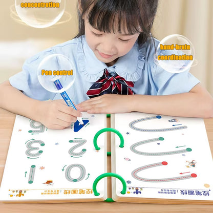  Toddler Learning Educational Toy-Children Montessori Drawing Toy Pen Control Training- Color, Shape, Math. Match Game Set 