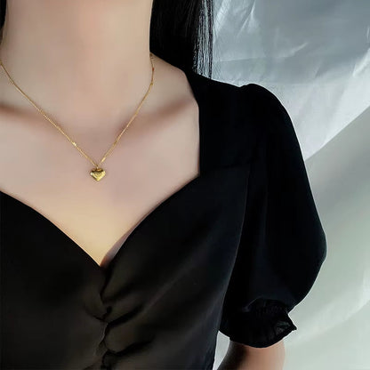  Stainless Steel Love Necklace- Clavicle Chain 18K Gold Color Necklace for Women Fashion Jewelry 