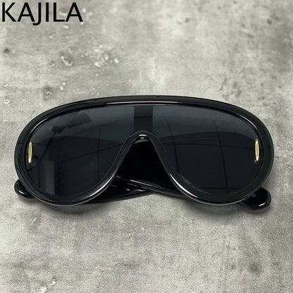 Oversized Y2K Sunglasses for Lady- 2025 Luxury Brand Steampunk Eyewear 