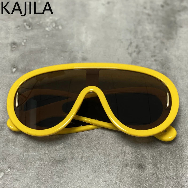 Oversized Y2K Sunglasses for Lady- 2025 Luxury Brand Steampunk Eyewear 