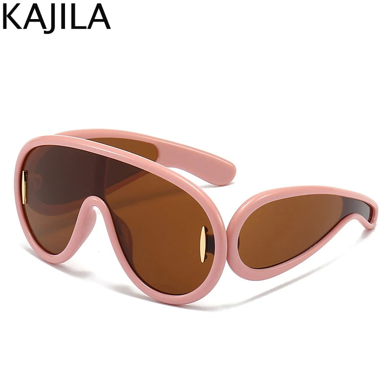 Oversized Y2K Sunglasses for Lady- 2025 Luxury Brand Steampunk Eyewear 