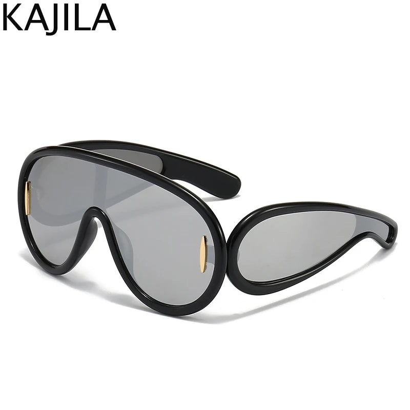 Oversized Y2K Sunglasses for Lady- 2025 Luxury Brand Steampunk Eyewear 