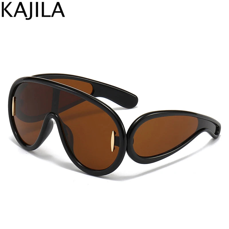 Oversized Y2K Sunglasses for Lady- 2025 Luxury Brand Steampunk Eyewear 