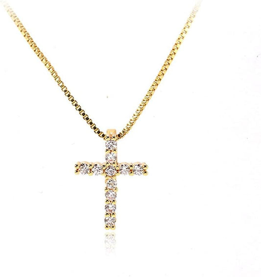  Diamond Cross Pendant Dainty Cross Necklace for Women