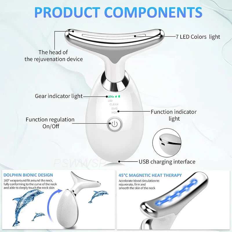  Facial Massager Neck Facial Beauty Device Lifting Tighten Skin Care Tool